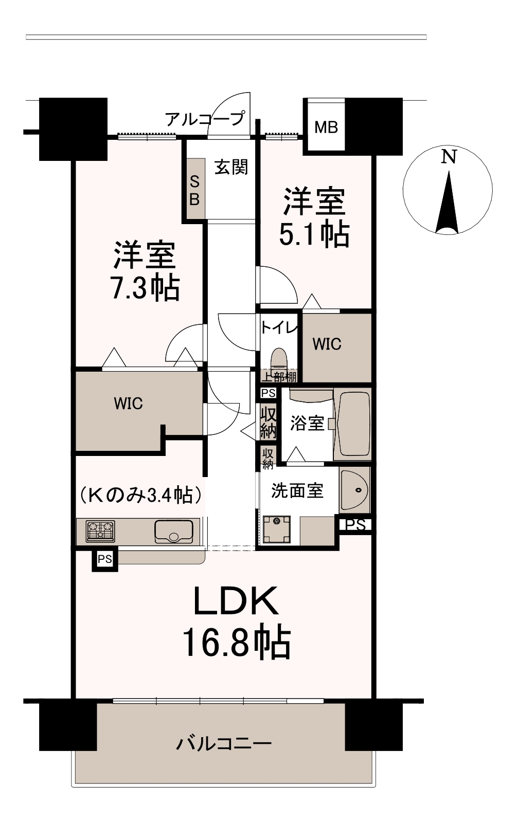 間取り　アルファステイツ高崎神社前